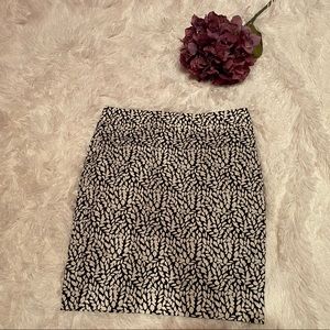 Loft Petite Black and White Skirt